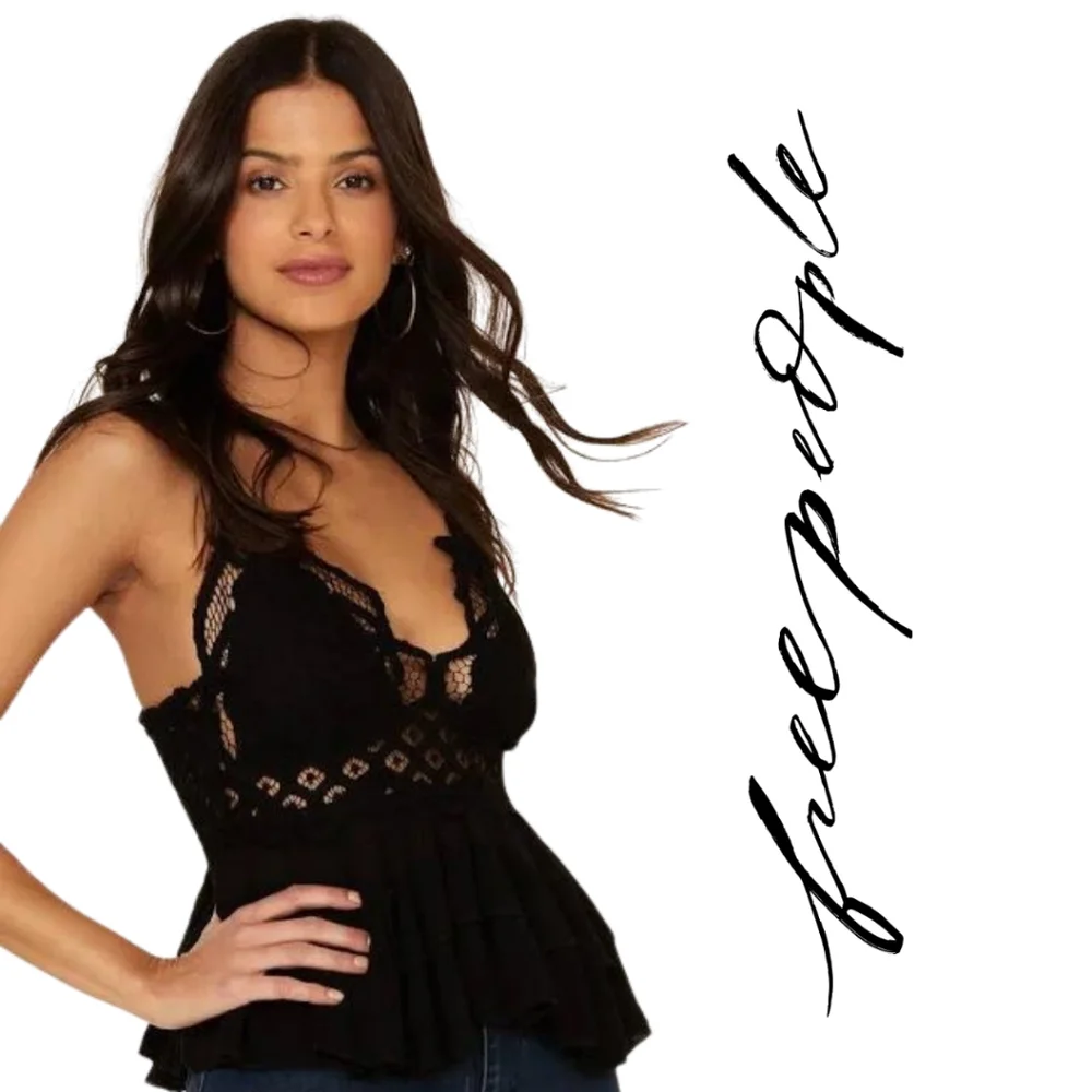 Free People - Adella Cami Black - Large - Picture 1 of 6